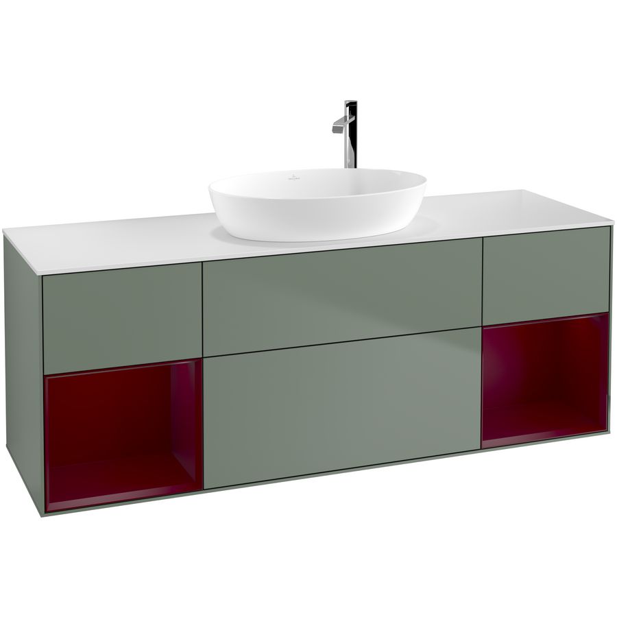 Wastafelonderkast Finion 1600x603x501mm Olive Matt Lacquer F981HBGM