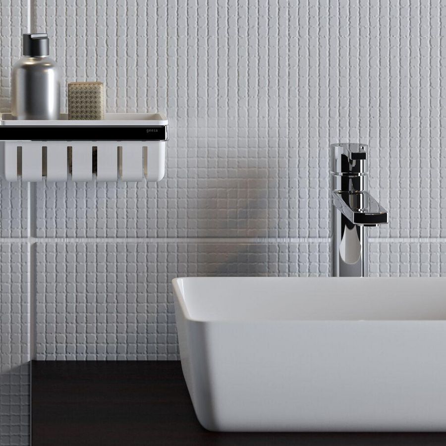 Douchemand rechth. mand wit / houder chroom FRAME WHITE CHROME