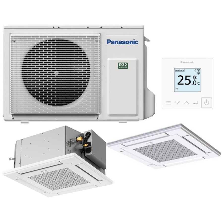 Set airco PACi NX 4-weg cassette met paneel 6kW