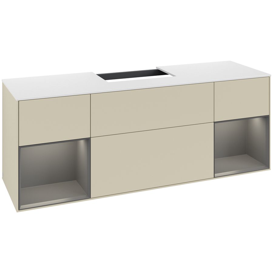 Wastafelonderkast Finion 1600x603x501mm S.Grey Matt Lacquer F211GKHJ