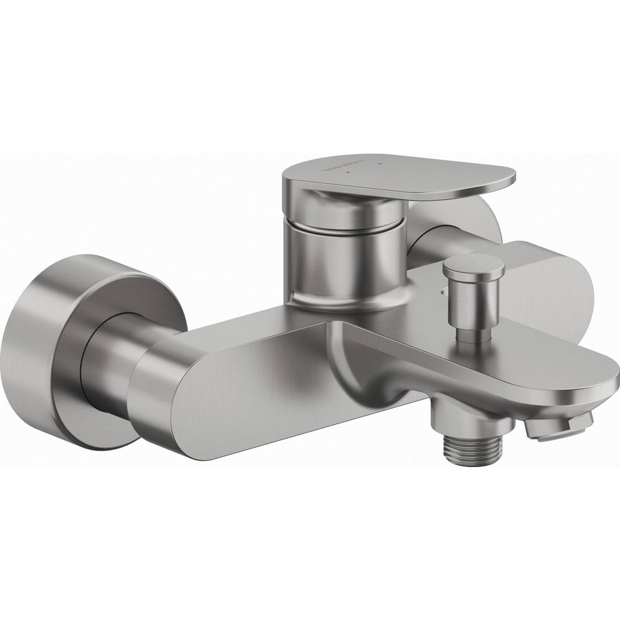 Wave 1-hendel badmengkraan hoh 150mm rvs geborsteld incl. S-koppelingen