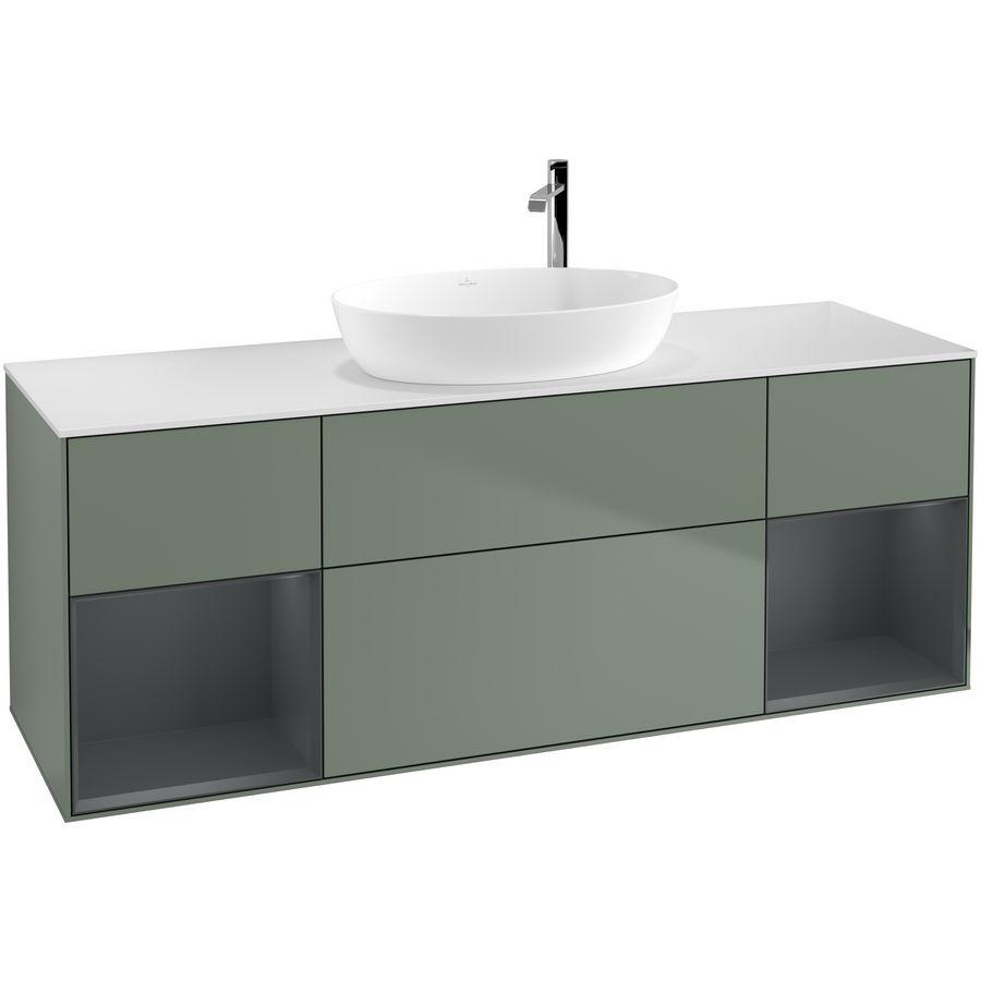 Wastafelonderkast Finion 1600x603x501mm Olive Matt Lacquer F981HGGM