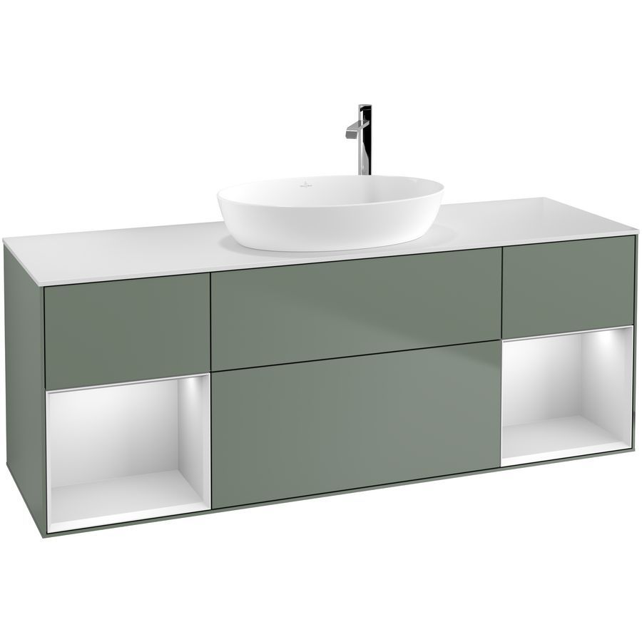 Wastafelonderkast Finion 1600x603x501mm Olive Matt Lacquer F981MTGM
