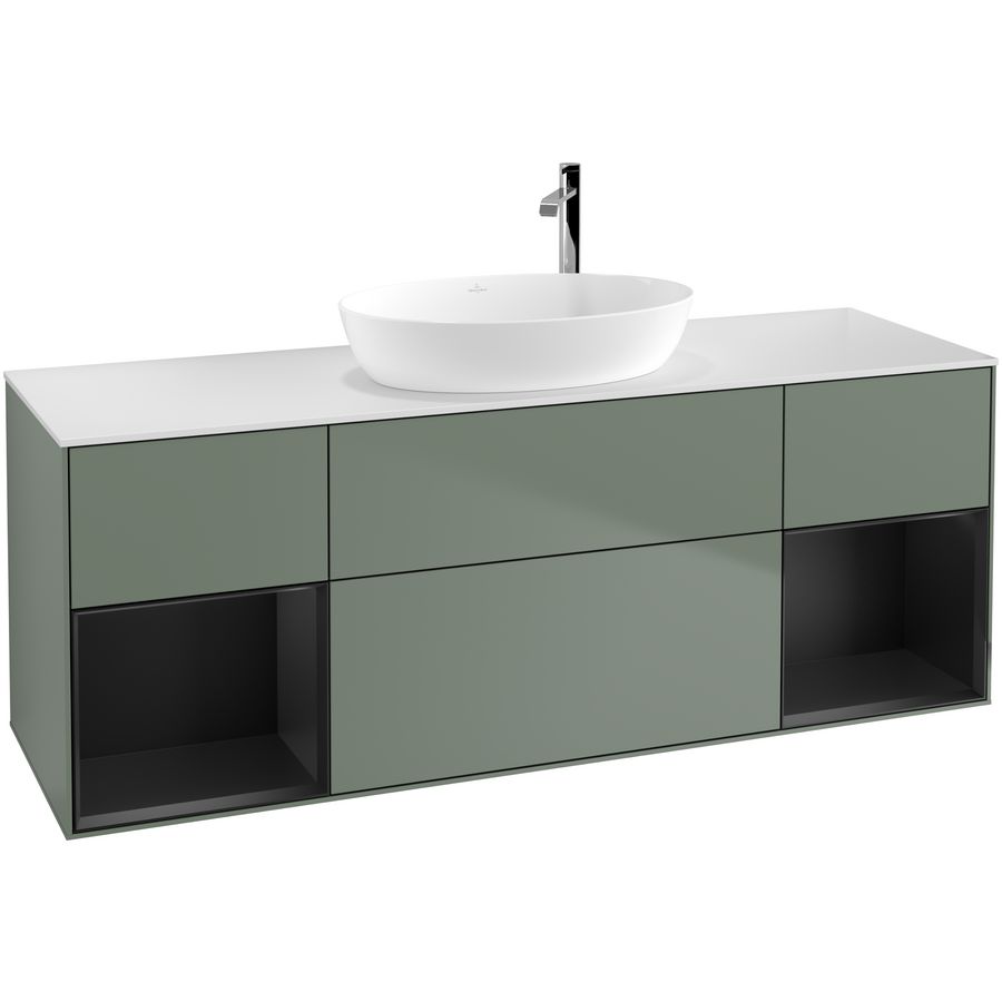 Wastafelonderkast Finion 1600x603x501mm Olive Matt Lacquer F981PDGM