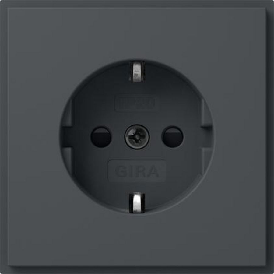 wandcontactdoos met randaarde Safety Plus (IP20) Gira TX_44 antraciet