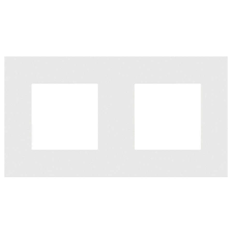 2-voudige afdekplaat hoh 71mm Pure steel white