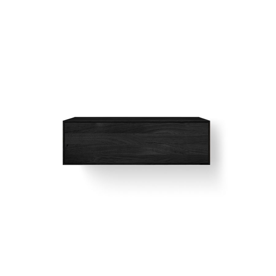Wooden Facet 100 cm 1 lade, eiken black