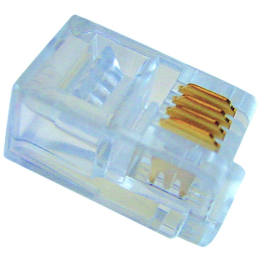 Doos a 50st. Connector 4p4c RJ10 rond massieve kabel