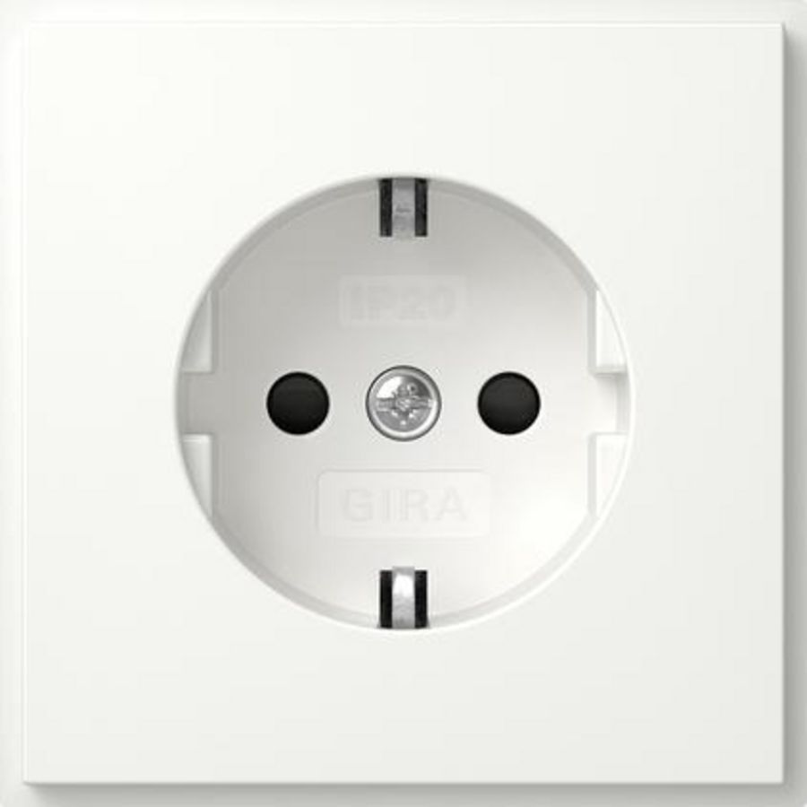 wandcontactdoos met randaarde Safety Plus (IP20) Gira TX_44 zuiver wit