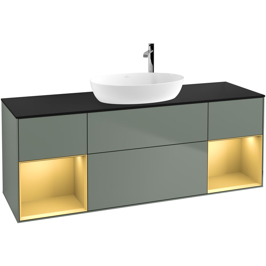 Wastafelonderkast Finion 1600x603x501mm Olive Matt Lacquer F982HFGM