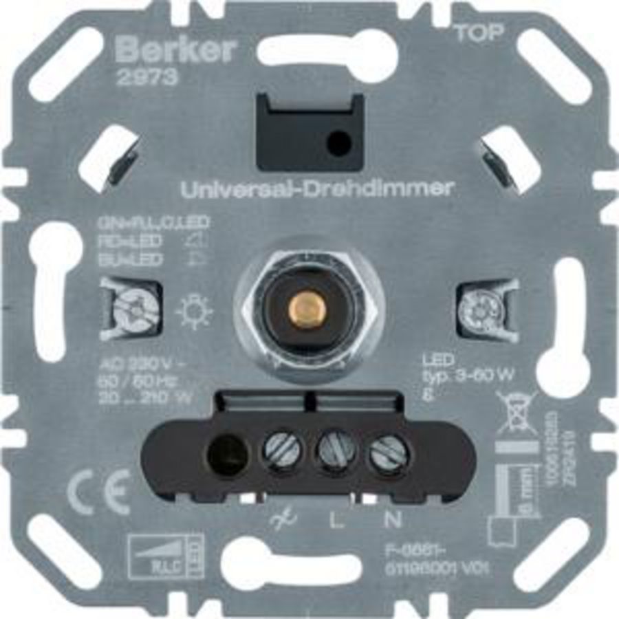 Universele draaidimmer (LED R L C) met soft-klik