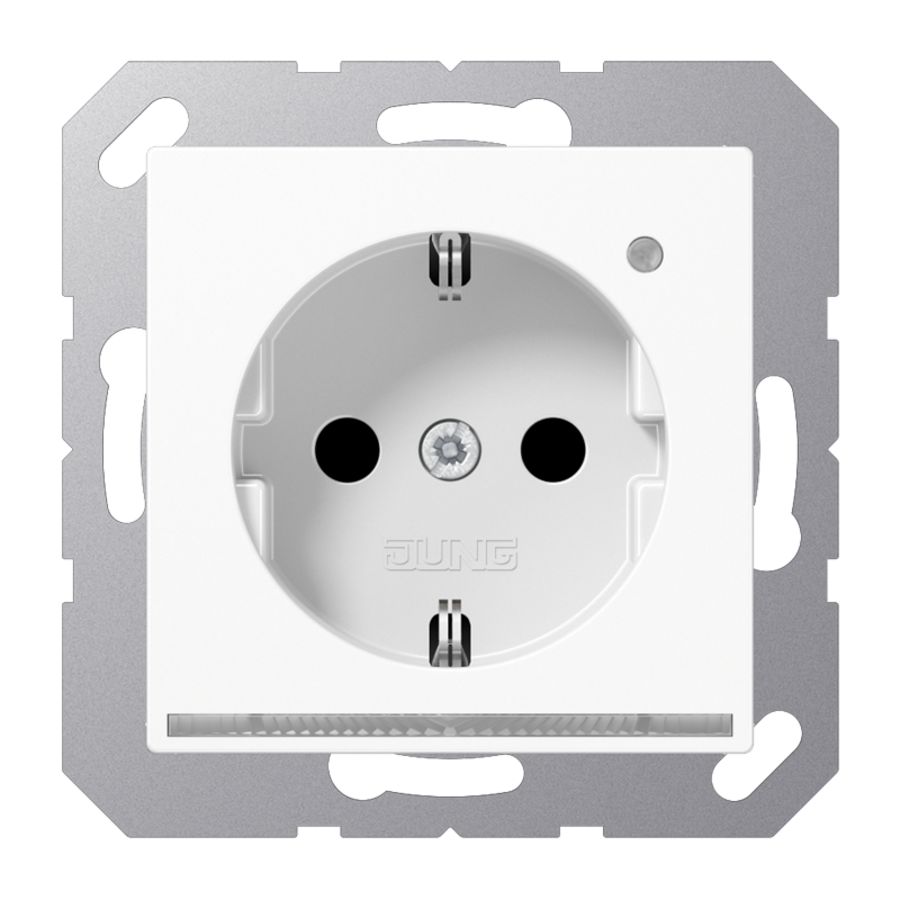 Wandcontactdoos alpin wit met LED & lichtsensor A500