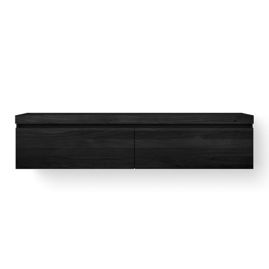Wooden Drawer Box 200 cm eiken, black