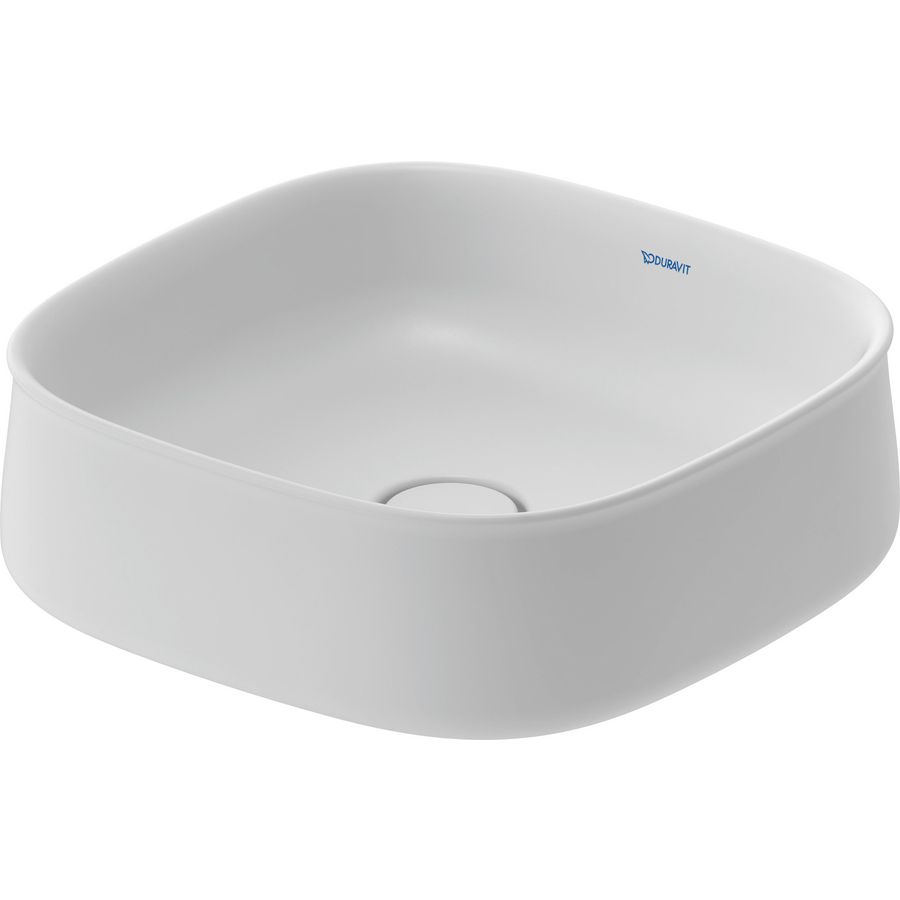 Zencha #237342 Opzetwastafel wit Zijdemat 420mm geslepen zonder kraangat