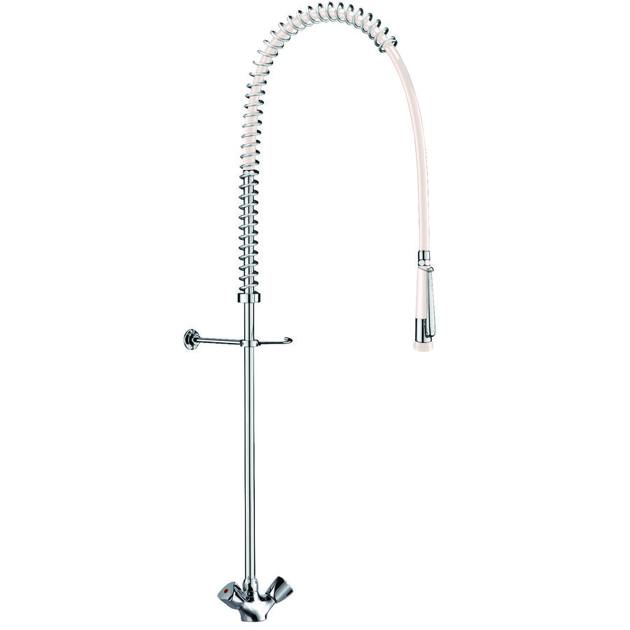 Voorspoeldouche m. mengkraan 2-greeps zonder tapkraan chroom