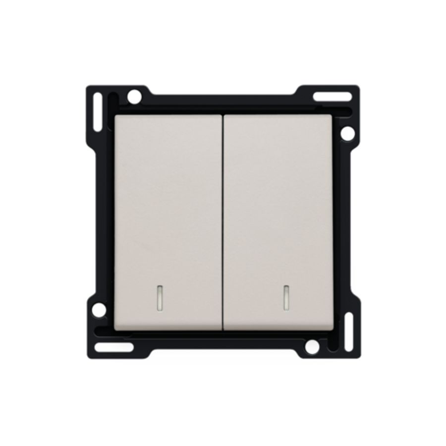 Afwerkingsset dubbele lens serieschakelaar lightgrey