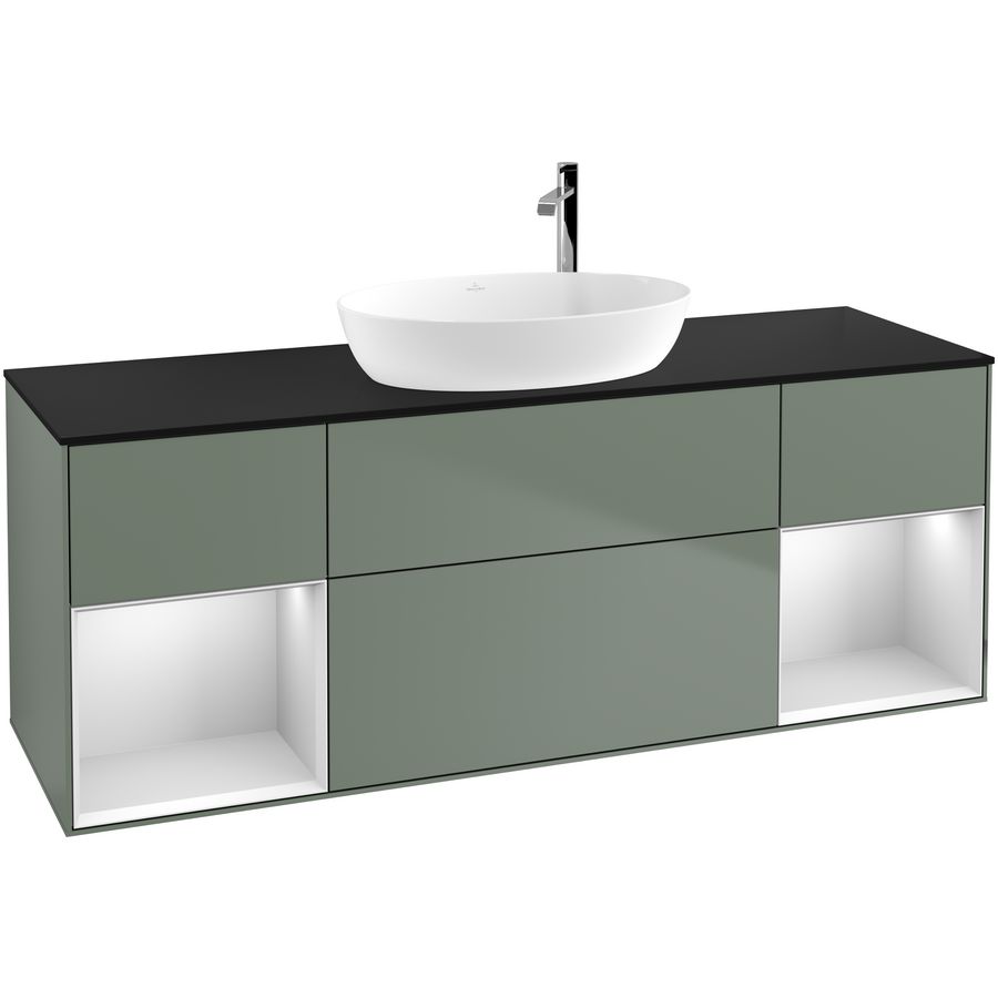 Wastafelonderkast Finion 1600x603x501mm Olive Matt Lacquer F982MTGM