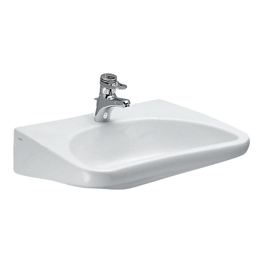 Wastafel ergonomisch 660x550mm 1 kraangat z. overloop wit