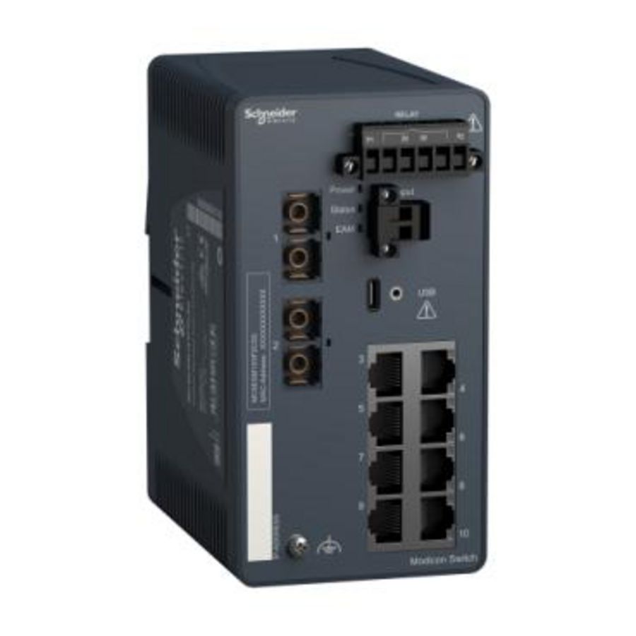 Managed Switch 8 ports copper + 2 ports fiber optic Modicon
