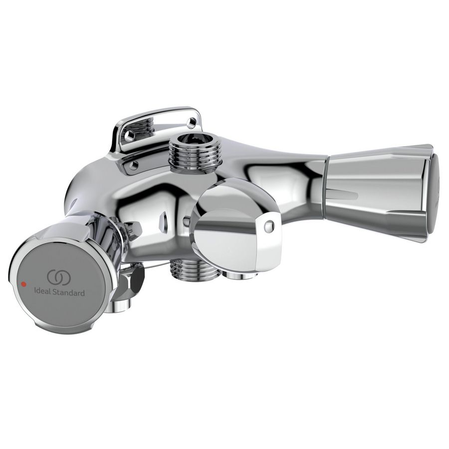 Doucheblokkraan Nimbus II Messing Eco HoH63,5mm OA met omstel chroom