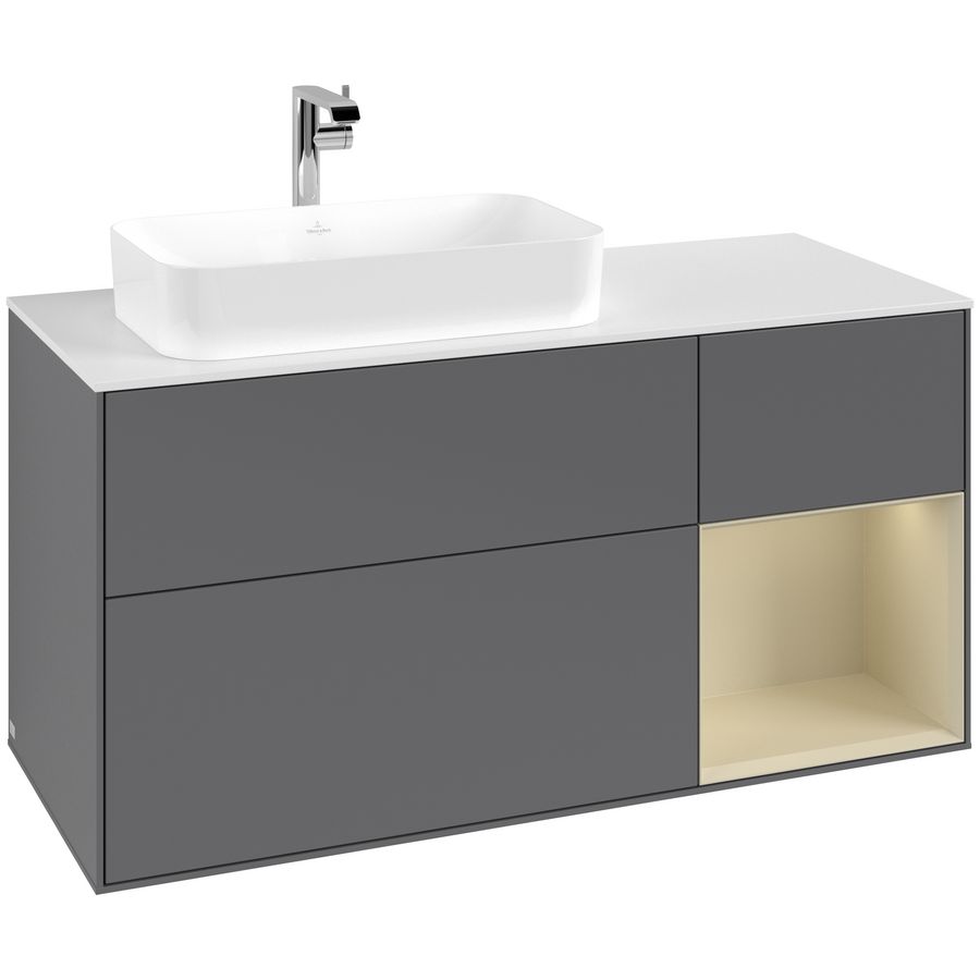 Wastafelonderkast Finion 1200x603x501mm Antr. Matt Lacquer G281HJGK