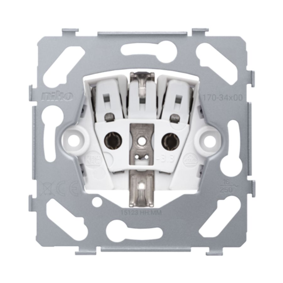 Sokkel stopcontact met randaarde 16A/250V insteek