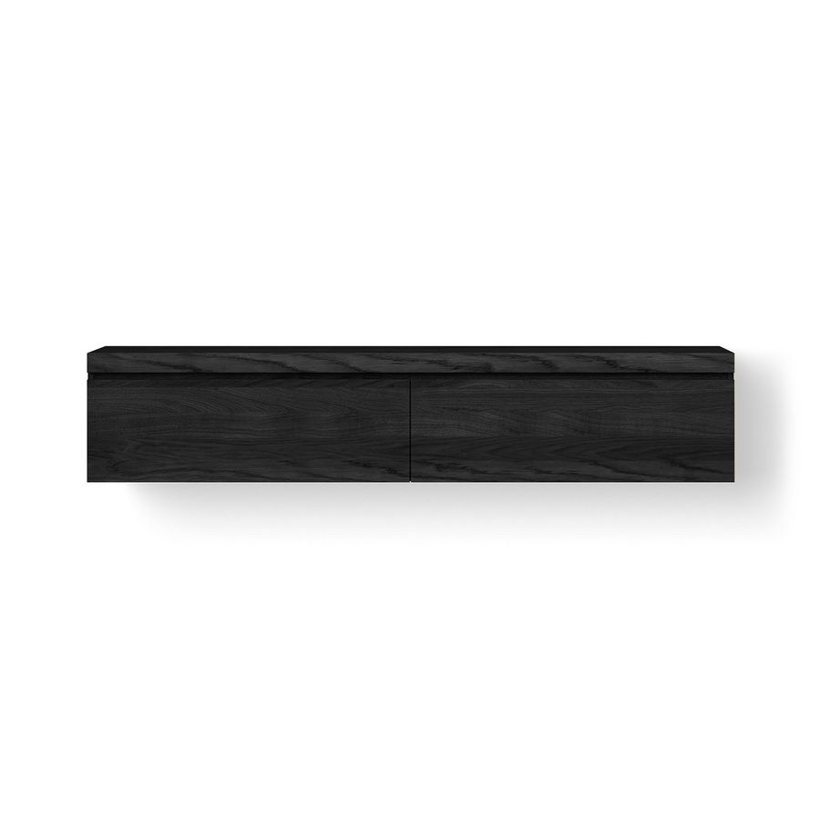 Wooden Drawer Box 200 cm eiken, black