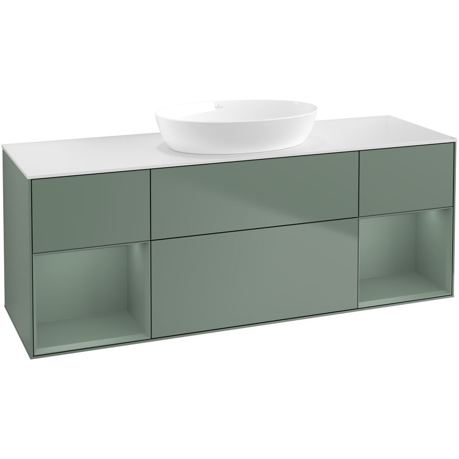 Wastafelonderkast Finion 1600x603x501mm Olive Matt Lacquer FD01GMGM