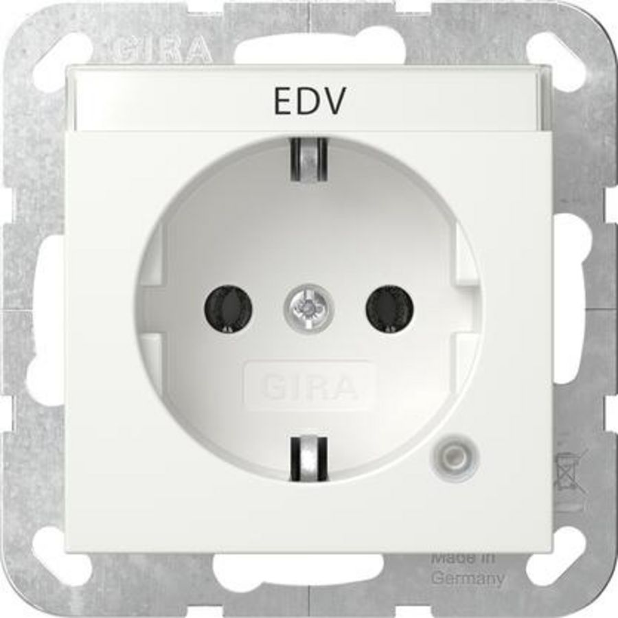 wandcontactdoos met randaarde ctrl.l. + TK System 55 zuiver wit