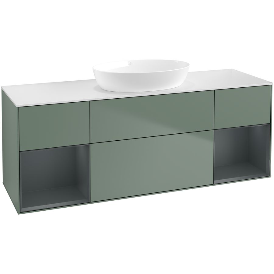 Wastafelonderkast Finion 1600x603x501mm Olive Matt Lacquer FD01HGGM