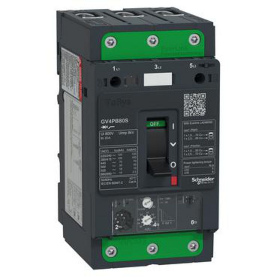 Motor circuit breaker GV4 3P 80A Icu 100kA thermal magnetic