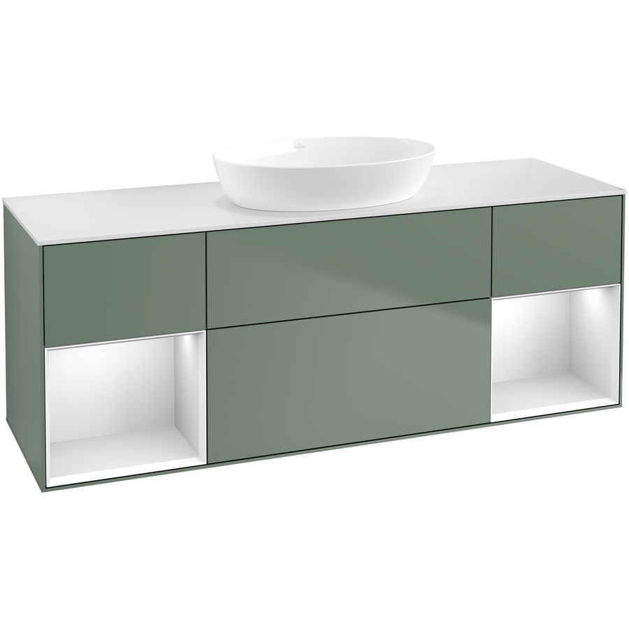 Wastafelonderkast Finion 1600x603x501mm Olive Matt Lacquer FD01MTGM