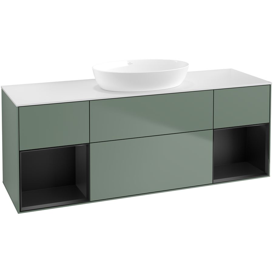 Wastafelonderkast Finion 1600x603x501mm Olive Matt Lacquer FD01PDGM