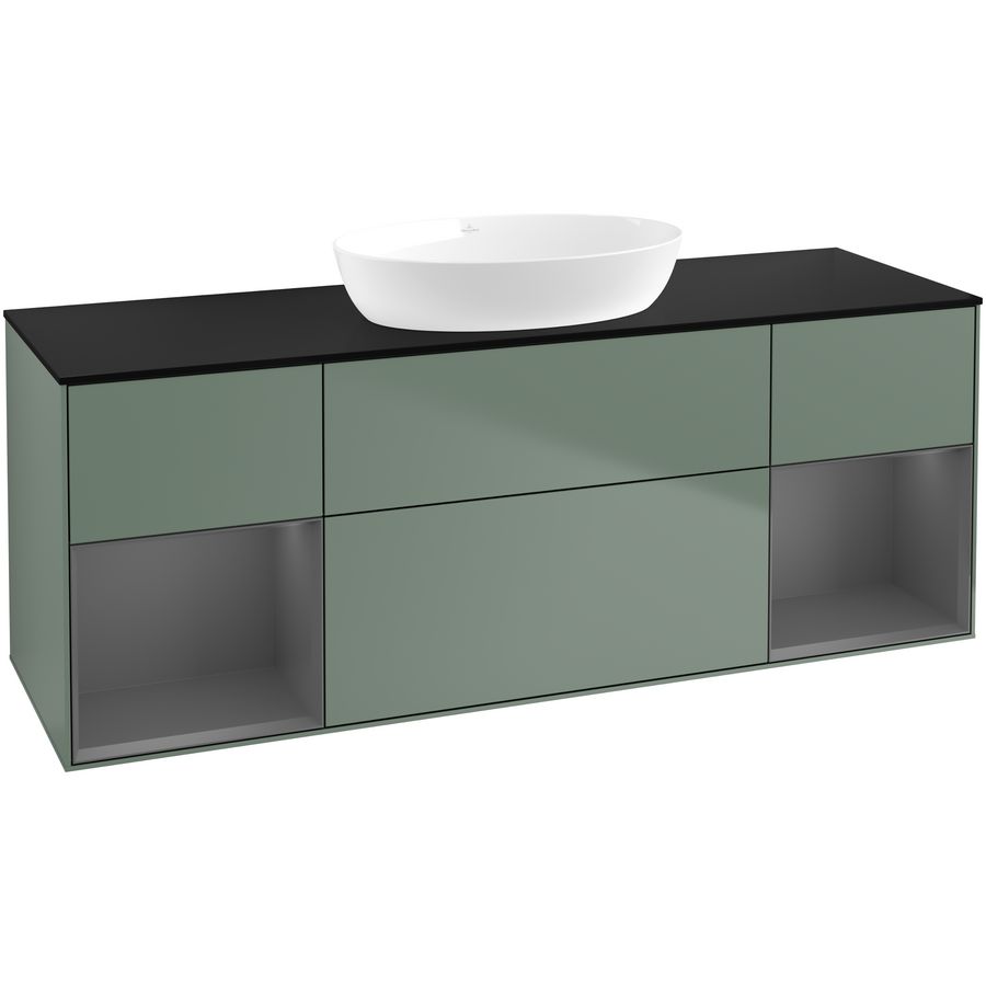 Wastafelonderkast Finion 1600x603x501mm Olive Matt Lacquer FD02GKGM