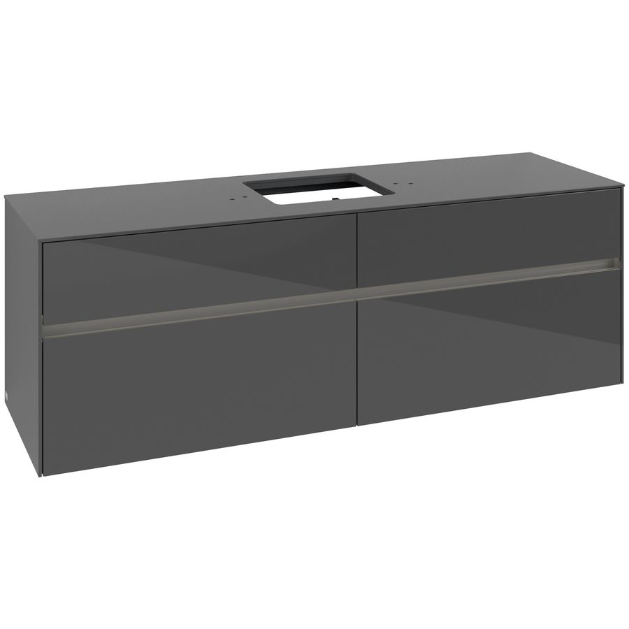 Wastafelonderkast Collaro 1600x548x500mm Glossy Grey C134B0FP