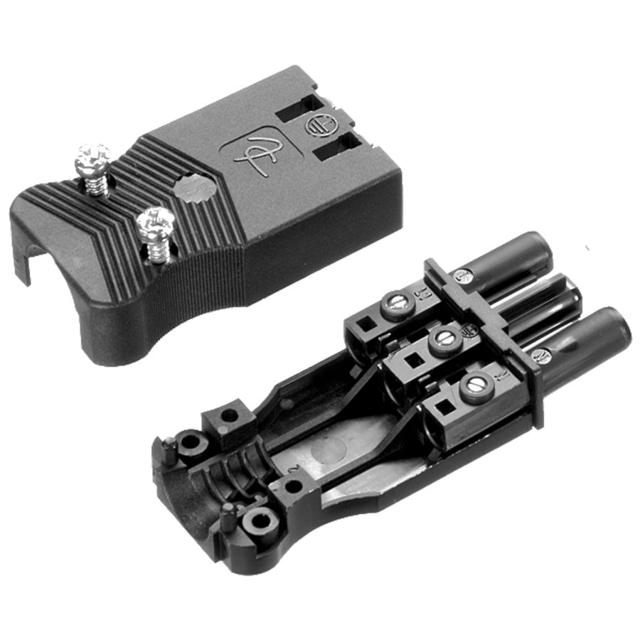 Steker vlak 3-polig 4mm² female zwart VVE=10