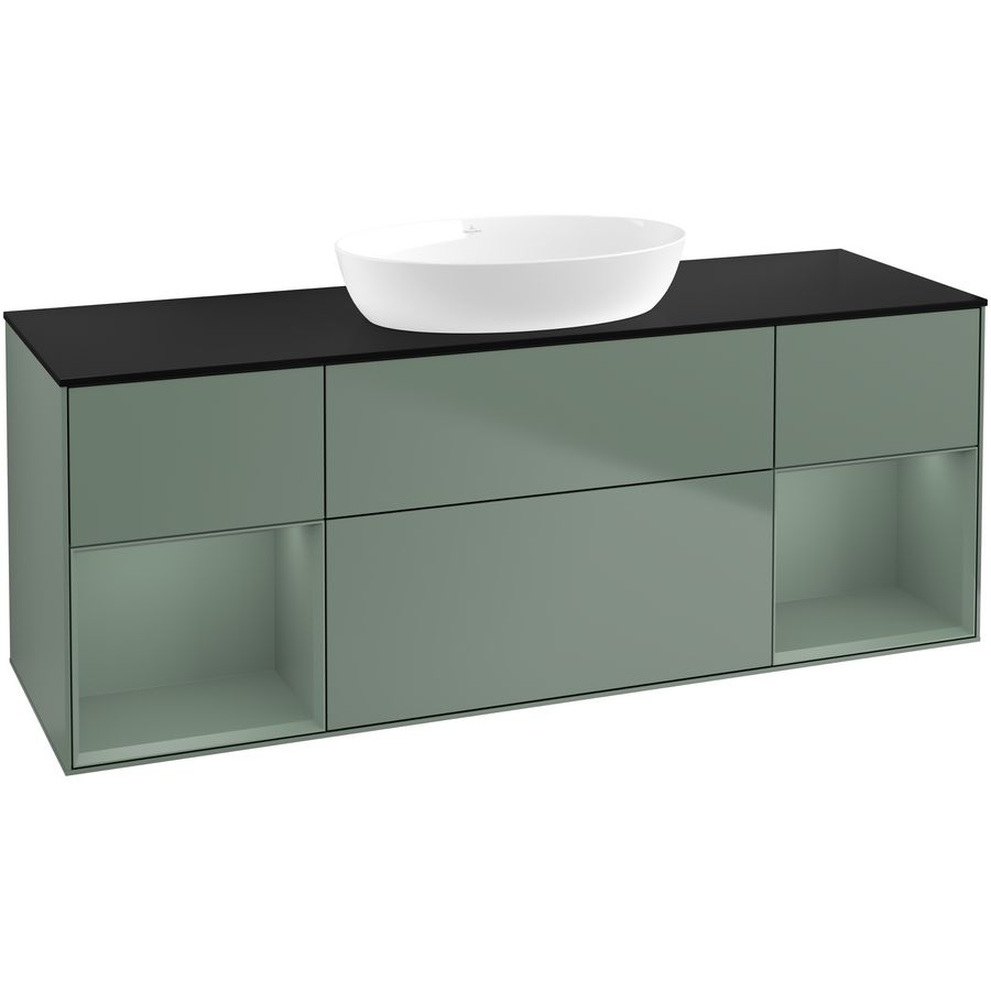 Wastafelonderkast Finion 1600x603x501mm Olive Matt Lacquer FD02GMGM
