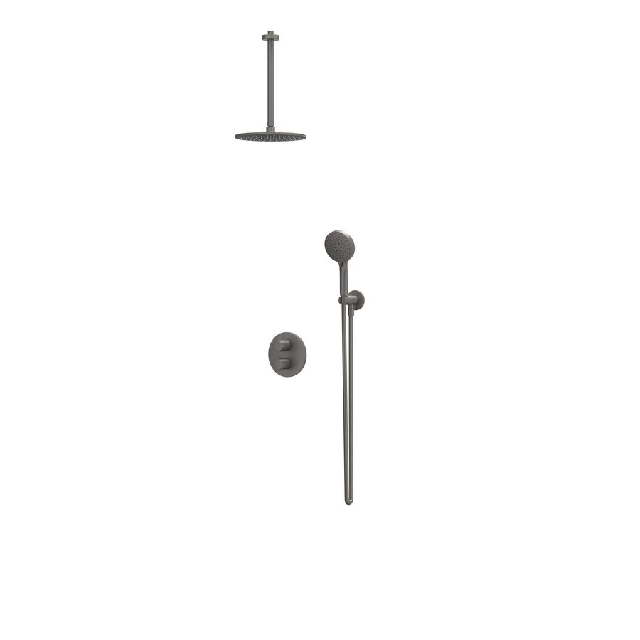 Afbouwdeel regendouche IVY combiset Bond 2 inbouwthermostaat houder gebor. metal black CSB2EXGMECA excl. inbouwbox
