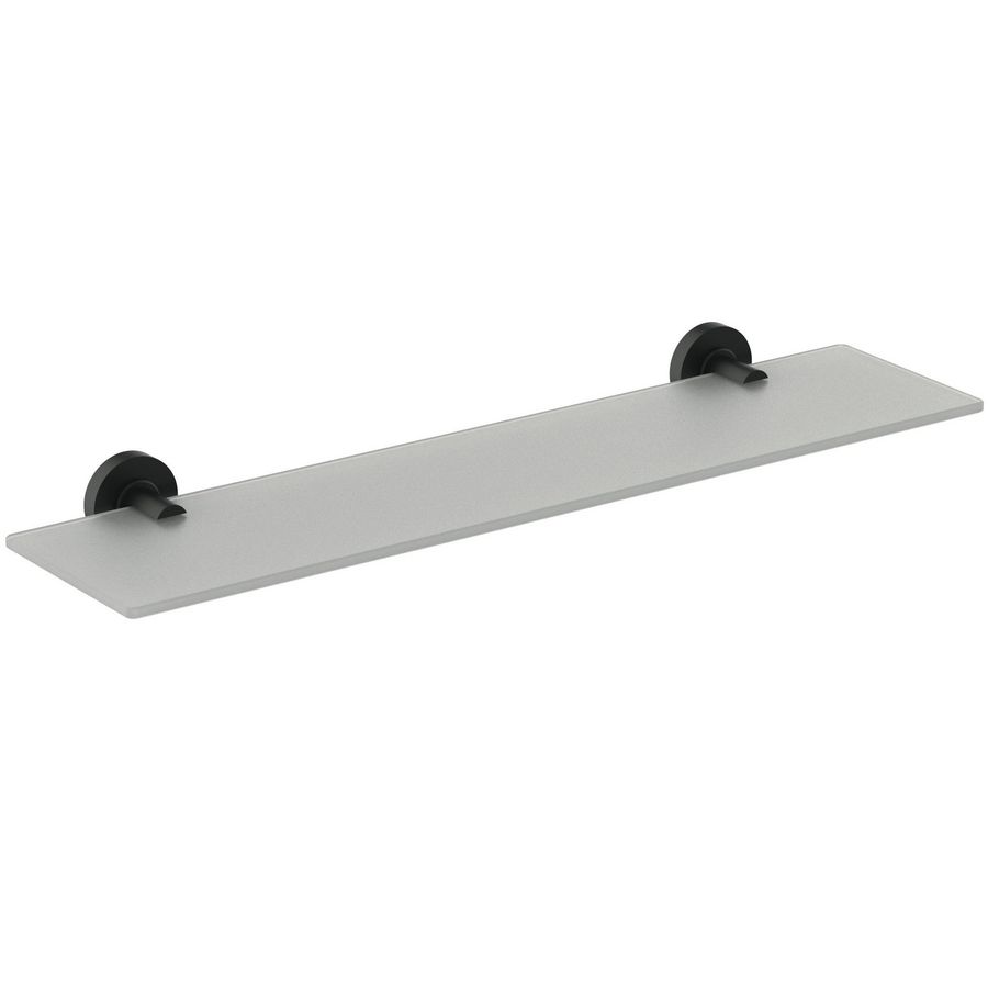 IOM glazen legplank 52cm van mat glas silk black (mat zwart) A9124XG