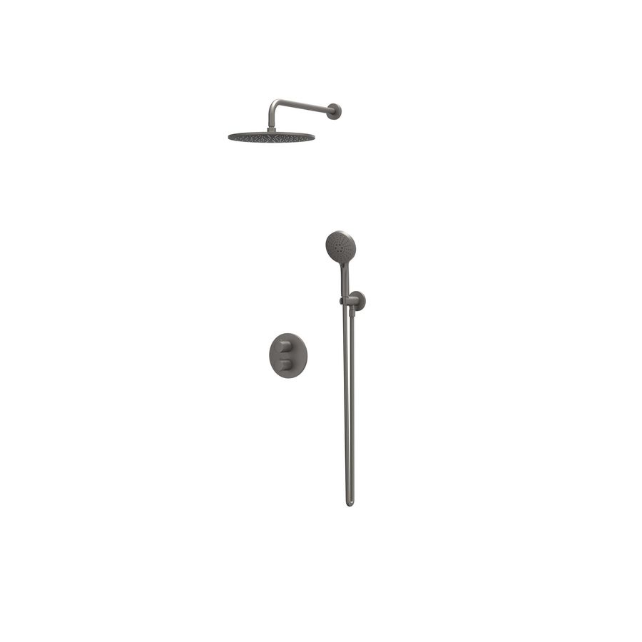 Afbouwdeel regendouche IVY combiset Bond 2 inbouwthermostaat houder gebor. metal black CSB2EXGMFAA excl. inbouwbox