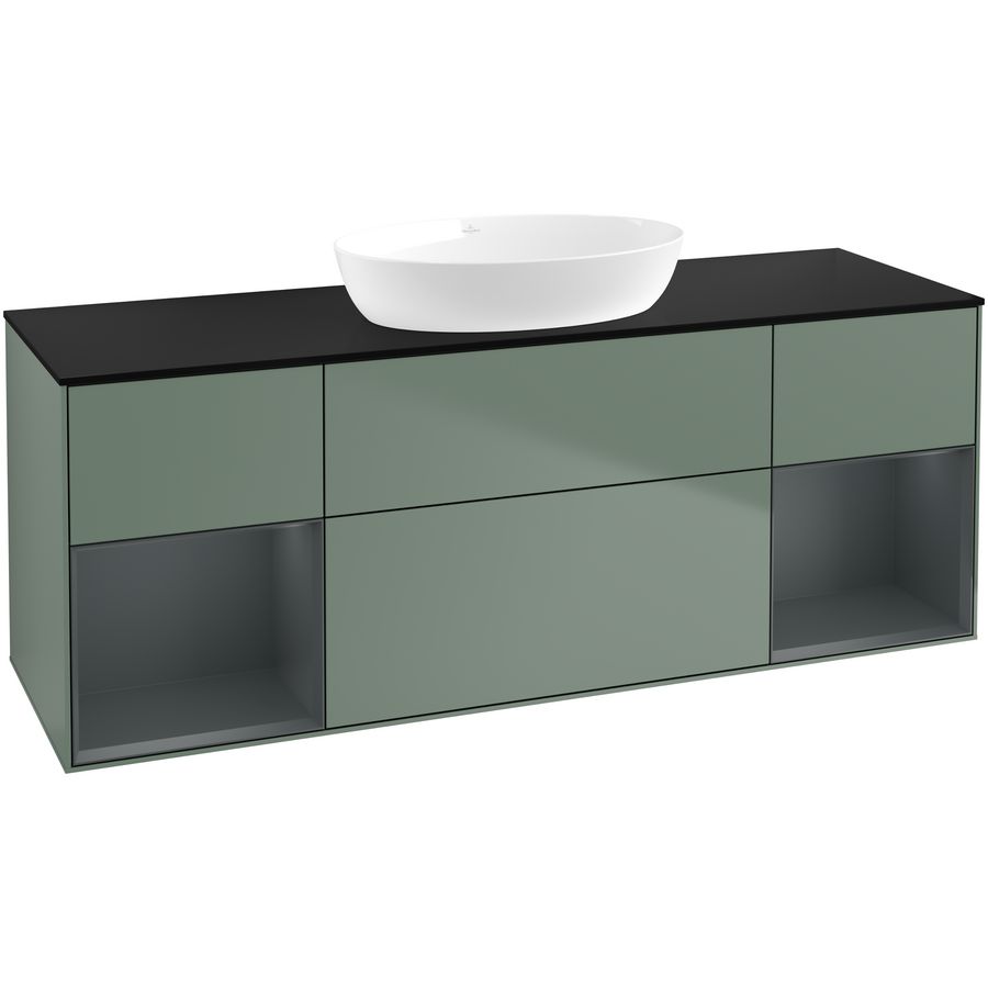 Wastafelonderkast Finion 1600x603x501mm Olive Matt Lacquer FD02HGGM