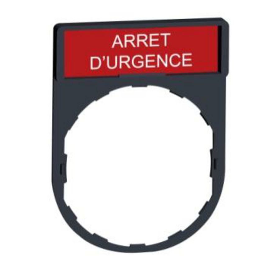 Schild 30x40mm etiket 8x27mmARRET D"URGENC XB4/XB5 VVE=10