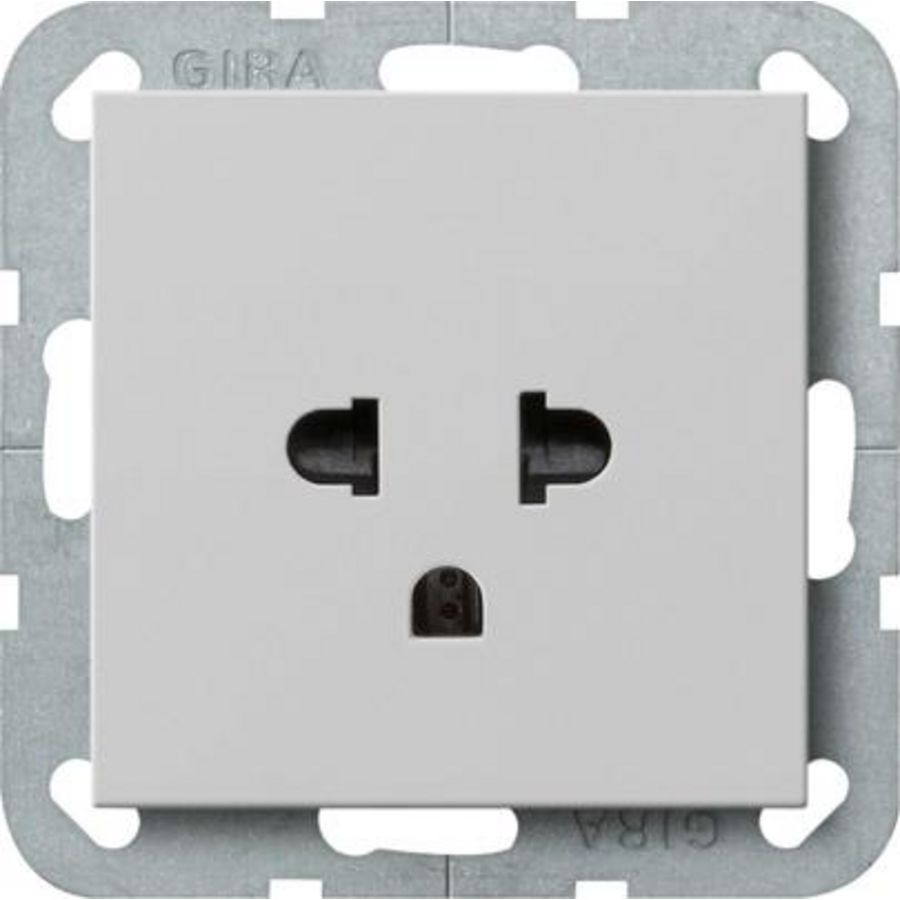 wandcontactdoos EURO-US System 55 grijs m
