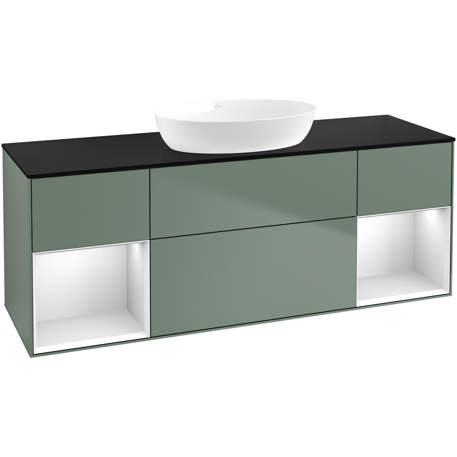 Wastafelonderkast Finion 1600x603x501mm Olive Matt Lacquer FD02MTGM
