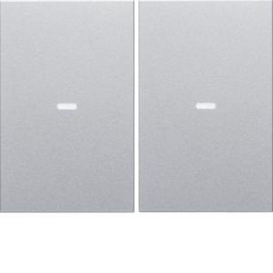 Drukknopmodule afdekking 2-v voor berker K aluminium