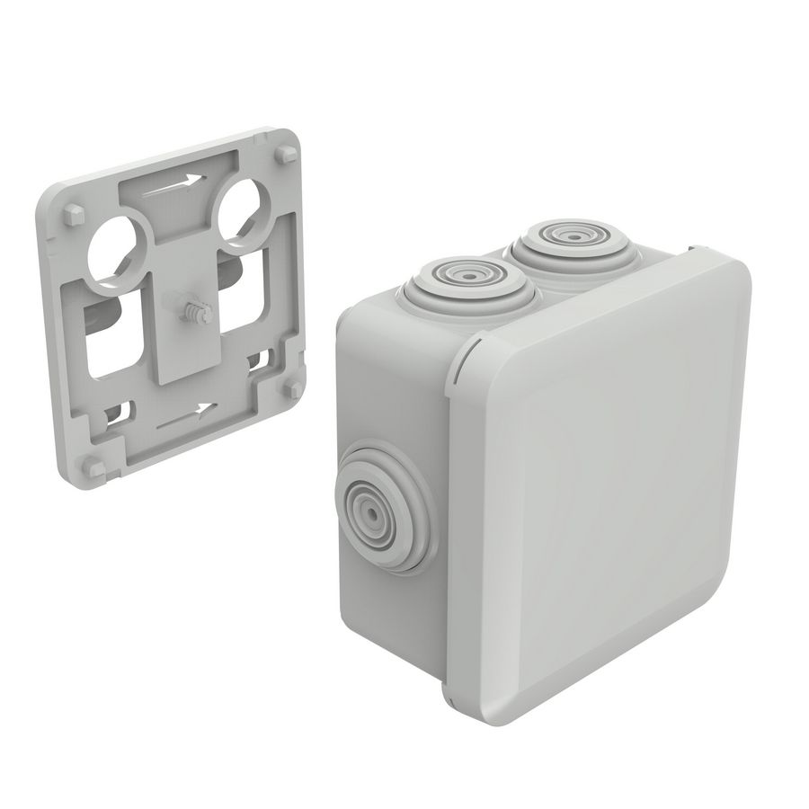 Doos a 10st. Plexo P31+ Kit adapter+lasdoos 80x80mm