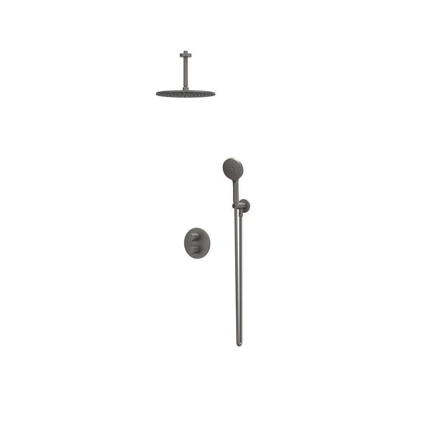 Afbouwdeel regendouche IVY combiset Bond 2 inbouwthermostaat houder gebor. metal black CSB2EXGMFBA excl. inbouwbox