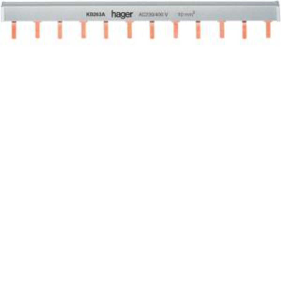 Doorverbindingsrail stift 2P voor 6 Automaten 63A
