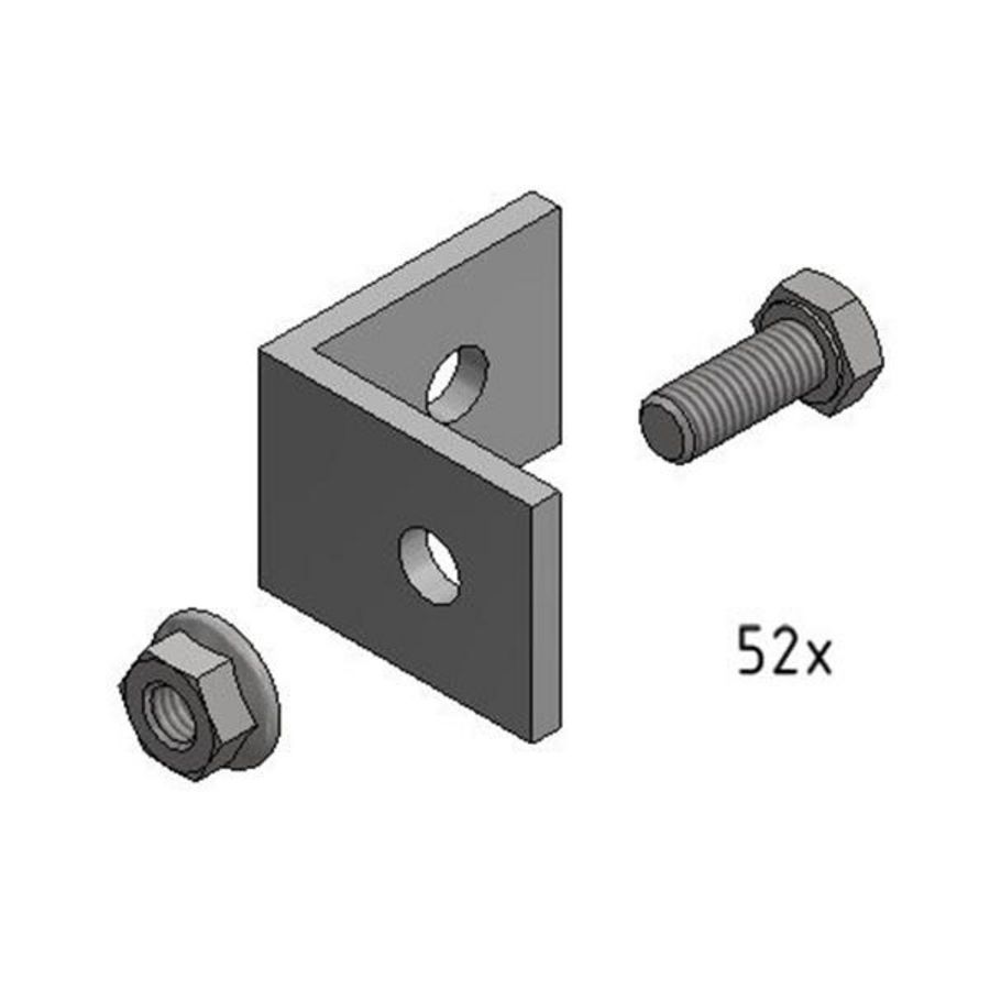 Set a 52st. Landscape box L-adapter met bout en moer