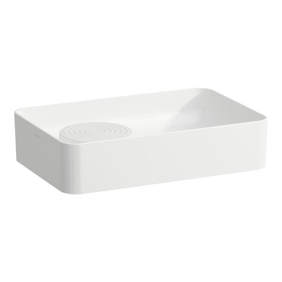 Waskom 550x360mm z. kraangat met overloop gedeelte wit